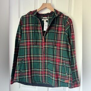 L.L. Bean Women’s Scotch Plaid Flannel Shirt, Relaxed Zip Hoodie